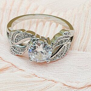 💍 Lovely Layer Stackable Zircon Angel Wings Wedding Rings for Women, INDN8298